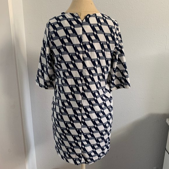 The Grey Navy & White Geometric Summer Dress - Picture 3 of 6